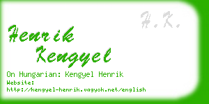 henrik kengyel business card